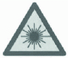Figure 1 - Laser hazard symbol (on yellow background) (NF EN 60825-1 standard)