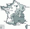 Figure 2 - Wind/rain concomitance zones (clay and concrete flat tiles)