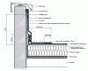 Figure 21 - Upstand waterproofing with cover – Horizontal fastening – PVC-P membranes (the various materials – adhesives, membranes, plastinated sheets – are supplied by Sika) (source: Sika Trocal).