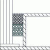 Figure 24 - Exterior glazing rebate glued to aluminum or steel substrate