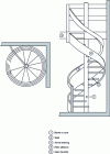 Figure 26 - Spiral staircase with radiating treads (circular) (© ETI)