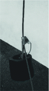 Figure 11 - Safety cable ballast, cable grip, cable clamp, 20 or 25 kg counterweight (© Doc. Skyacces)