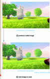 Figure 6 - Pixel macroblock in the previously coded image (a) identical in position and value to the macroblock in the next image to be coded (b) (image "Big Buck Bunny")