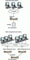 Figure 3 - Examples of AV applications using client-server architecture