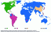 Figure 3 - Map of the geographical deployment
of digital terrestrial television standards (September 2016) (source
DVB consortium: https://www.dvb.org/resources/public/images/site/dvb-t2_map.pdf)