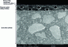 Figure 5 - SEM image of a polished section with a concrete surface covered by a layer of paint including a reinforcing membrane.