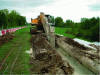Figure 55 - Reinforcement using a bentonite/cement diaphragm wall at Limeray in 2010 (DREAL Centre)