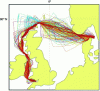 Figure 23 - Simulation of possible routes for an ocean race (image created using the Neptune code, routing software developed by Xavier Pillons) (source: BMD/https://www.bmuyl.com)