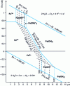 Figure 5 - Potential-pH diagram for iron (in distilled water)