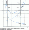 Figure 6 - Observation of the minimum (LCST) and maximum (UCST) critical temperatures of a polymer solution (case of dispersion forces) and variation of the interaction parameter χ with temperature within the framework of free volume theory (after [21])