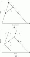 Figure 13 - Fundamental diagram and operating points in the presence of a moving plug