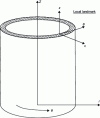 Figure 4 - Piping with cylindrical reference frame (r, θ, z) and local reference frame (x, θ, z)