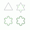 Figure 9 - Four first steps in the construction of the von Koch flake (Wikipedia)