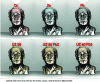 Figure 3 - Spectral simulation in a standardized environment of a 3D-digitized terracotta bust rendered using the complex refractive indices of brass and its components