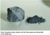 Figure 5 - A block of galena, a lead sulphide with a metallic-grey appearance and its powder appearing matte and of a significantly darker grey.