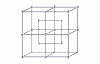 Figure 5 - Decomposition of the face-centered cubic lattice into four face-centered cubic sublattices whose sites are designated α, β, γ and δ, respectively.