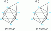 Figure 14 - Representation of the metal skeletons of the anions [Rh7 (CO)16]3- and [NiRh6 (CO)16]2- with 7 doublets in the frontier orbitals.