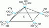 Figure 27 - Representation of the molecule [Fe5C (CO)15], a nido-type deltahedron with 7 doublets in the frontier orbitals.