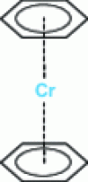 Figure 11 - Representation of the molecule [Cr (C6H6)2] in which each benzene molecule donates three π doublets to chromium.