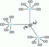 Figure 61 - Representation of the helix-shaped molecule [As2 {W (CO)5}3]. The same structure exists with Sb2 and Bi2