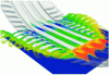 Figure 47 - Multiphysics simulation of aquaplaning and fluid-structure interaction using the SPH method (Michelin, © Nexflow)