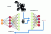 Figure 6 - Typical structure of a molecule auto-encoder with latent space in orange