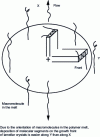 Figure 8 - Interpretation of the anisotropic growth of a spherulite in flow