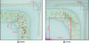 Figure 31 - Photographs of printed lines at right angles for 0.5 mm smoothing and 1.5 mm smoothing