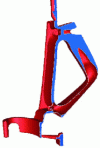 Figure 21 - Cavity shape generated by pressurized water. Vorweck Semco mixer handle, PME fluidtec system (REM3D software)