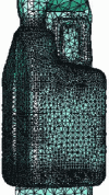 Figure 9 - Simulating the blowing of a jerrycan: automatic remeshing checks that mesh size matches local curvature