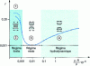 Figure 1 - Evolution of the friction coefficient as a function of the variable  (Stribeck curve)