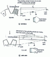 Figure 31 - Position and effect of the grinding wheel on the spindle flute profile