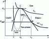 Figure 2 - Highlighting liquid, vapor, gas and two-phase zones