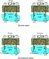 Figure 28 - Schematic presentation of the cyclic and continuous modes of thermal
storage in an aquifer