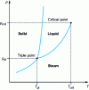 Figure 1 - Representation of phase equilibrium for a pure body in a pressure-temperature diagram