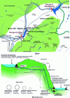 Figure 2 - Plan of structures and longitudinal profile of the Grand'Maison WWTP (doc. EDF)