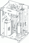 Figure 20 - Skinning of the component layout of Robur's reversible geothermal ammonia-water heat pump in the hot-mode version (doc. France Air).