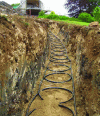 Figure 35 - Spiral collectors installed in a trench (doc. McBeth plumbing & gas)