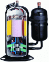 Figure 5 - Cross-section of a twin rotary piston compressor (doc. Toshiba, Xpair)