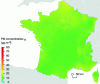 Figure 16 - Annual average background PM10 concentrations in France, 2018 (source PREV'AIR, from [44]).