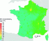 Figure 27 - Annual average background NO2 concentrations in France, 2018 (source PREV'AIR [40]).