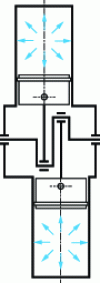 Figure 6 - Piston engine: geometric design of the I-engine