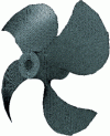 Figure 12 - Example of a finite element boundary mesh for a real structure (patrol boat propeller)