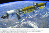 Figure 16 - Illustration of a nuclear thermal propulsion vehicle for transporting astronauts from Earth orbit to Martian orbit (after [17]).