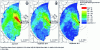 Figure 15 - Air dose rate maps at one meter above ground, estimated from airborne measurements (from [8]).