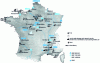 Figure 1 - Location of France's main nuclear sites