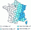 Figure 8 - Radioactive deposits in France after the Chernobyl accident