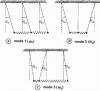 Figure 72 - Representation of the three modes of the pendular system (figure )