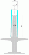 Figure 4 - Angle of inclination between adjustable base and tubular upright