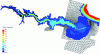 Figure 13 - Illustration 2DH, Malpasset dam failure, Telemac-2D (Credit www.openmascaret.org)